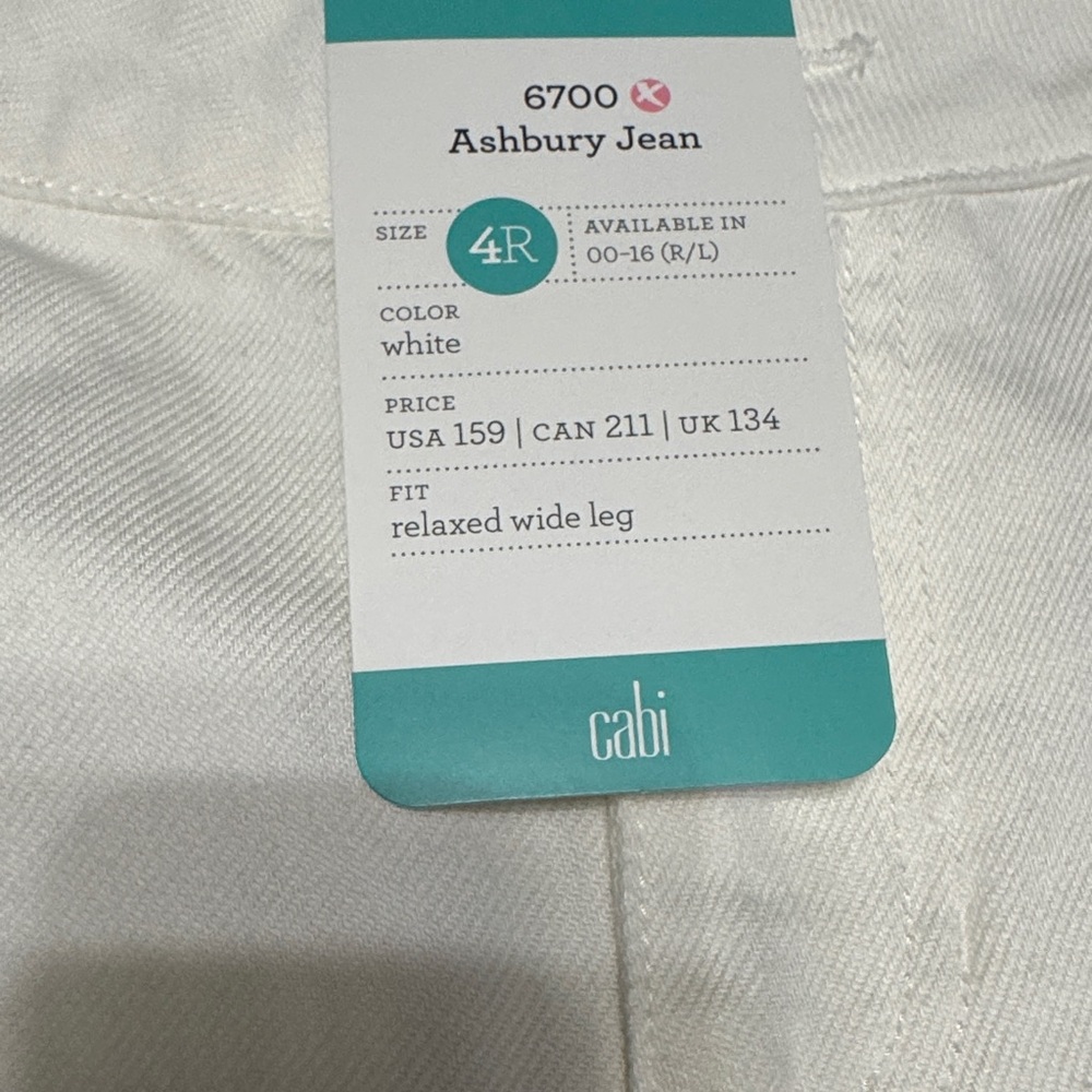CAbi White Ashbury Wide-Leg Jeans - Picture 2 of 2